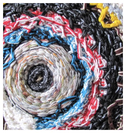 close-up of circular crochet project