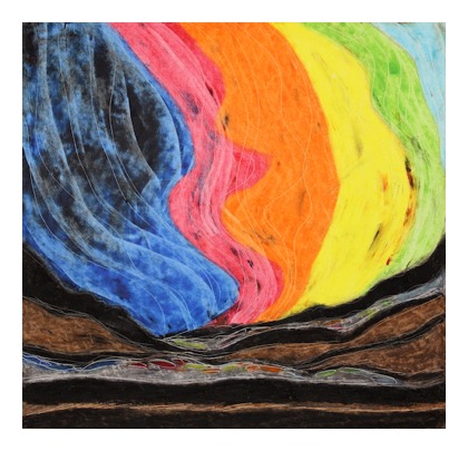 abstract landscape in oil pastels